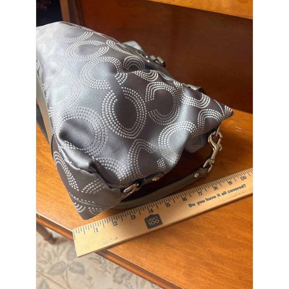 Coach Gray Op Art Signature Satchel Shoulder Bag F1259 F20019 - Picture 7 of 9